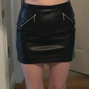 H&M Faux Leather Mini Skirt